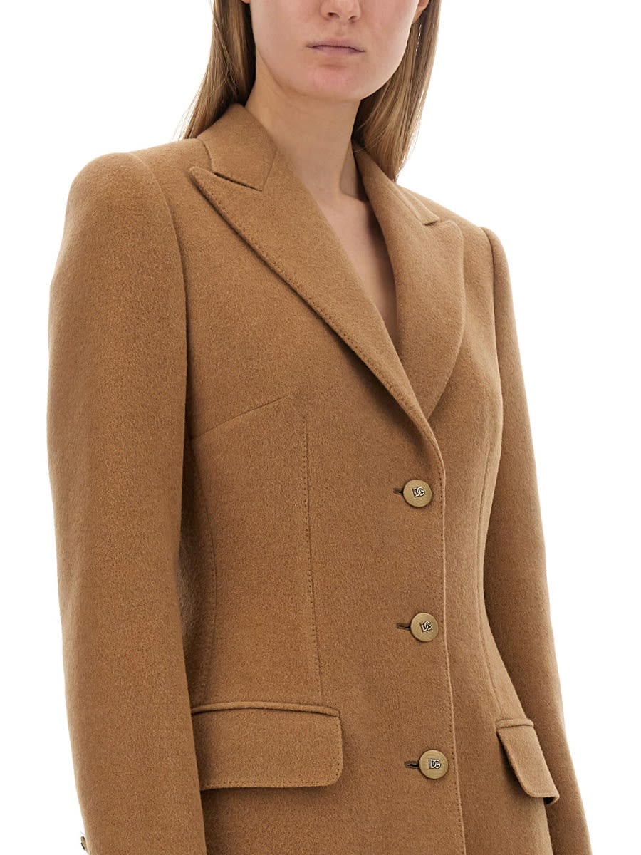 Shop Dolce & Gabbana Single-breasted Coat In Beige