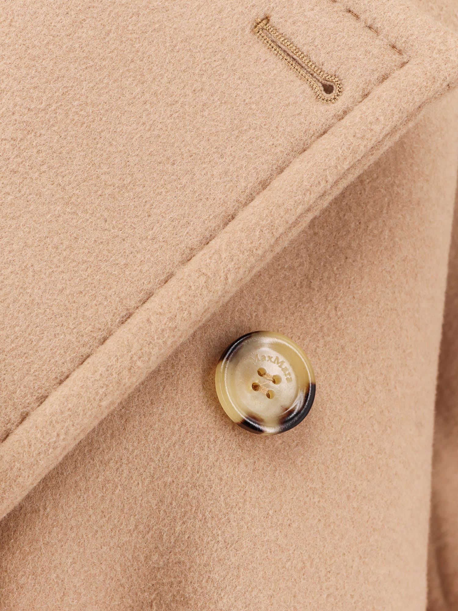 Max Mara Womens Camel Rebus Notch-lapel Relaxed-fit Wool And Cashmere Coat In Beige