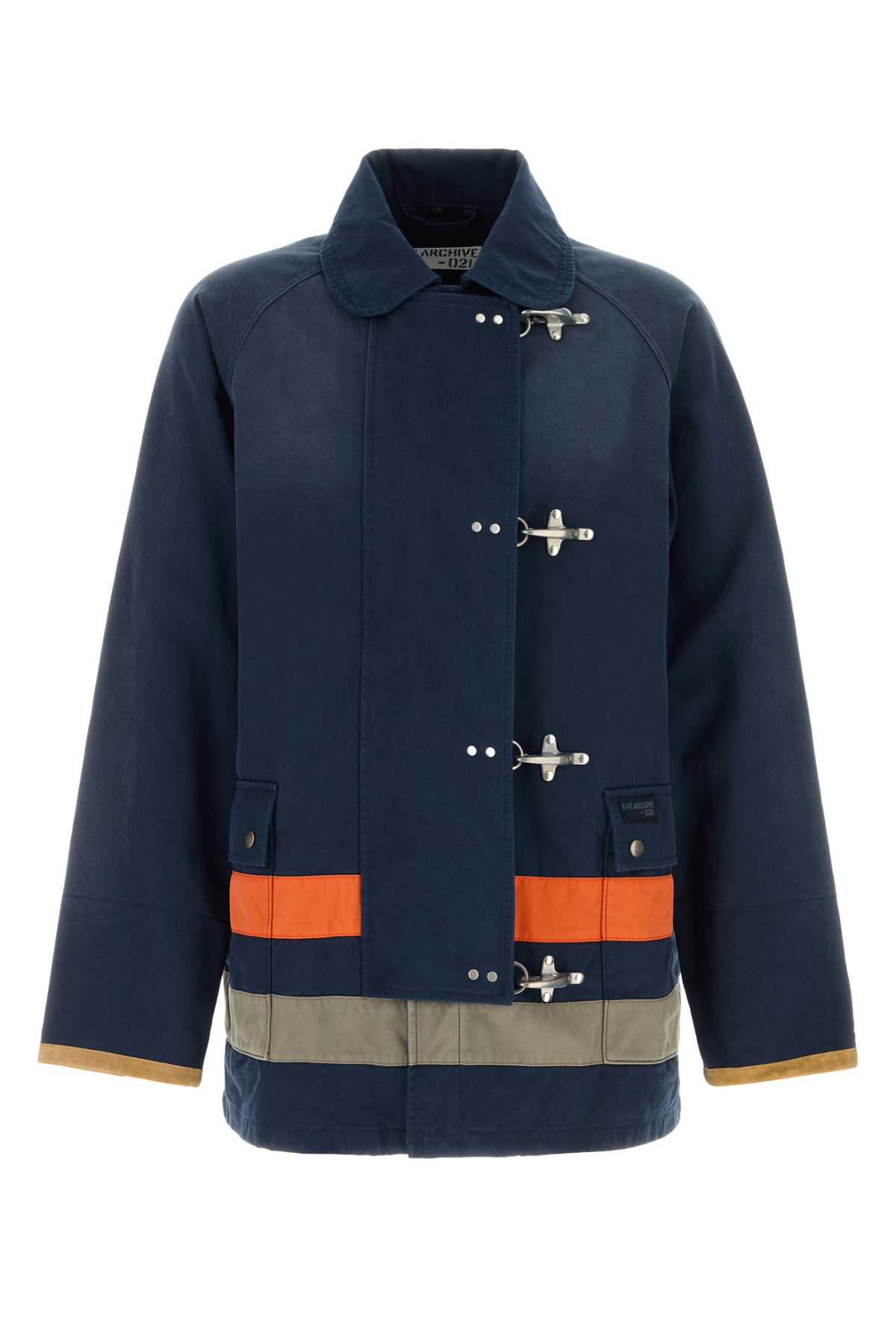Fay Block Design Twill Jacket With Front Pockets In Blu