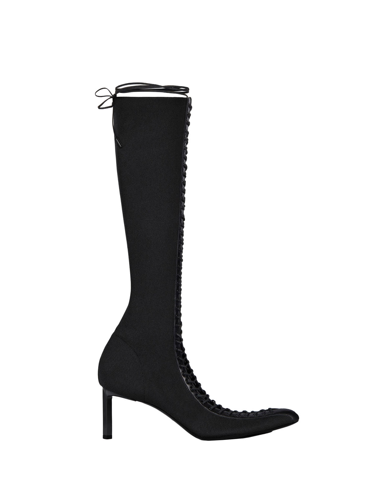 Givenchy Black Show Boots In Knit And Leather In Nero