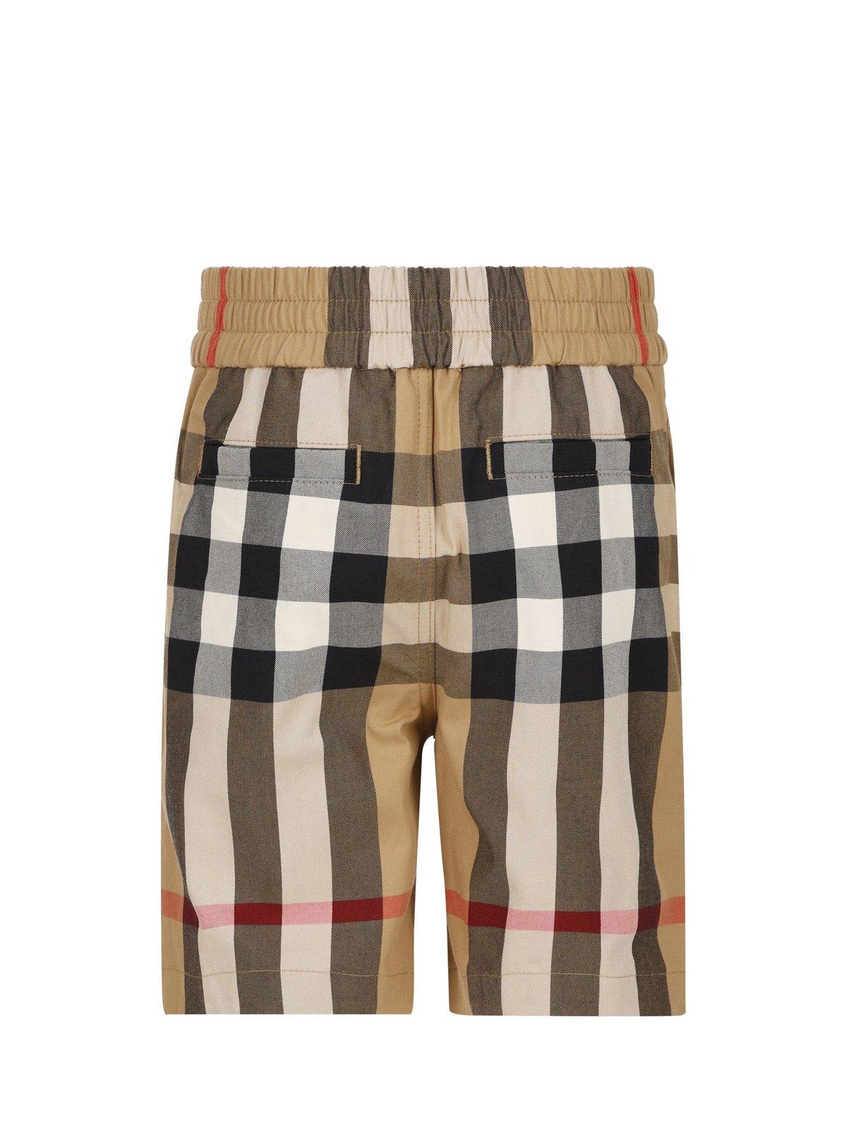 Shop Burberry Check-printed High Waist Shorts In Multicolour