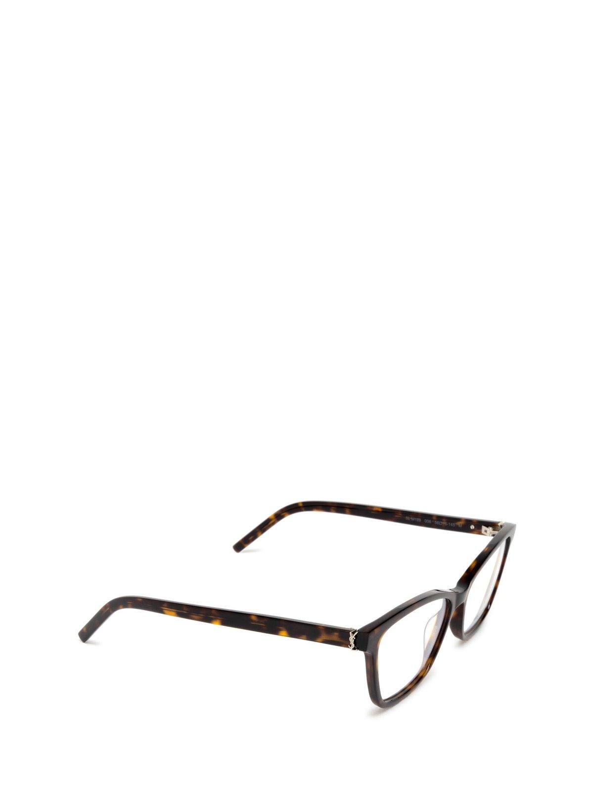 Shop Saint Laurent Square Frame Glasses In 006 Havana Havana Transpa