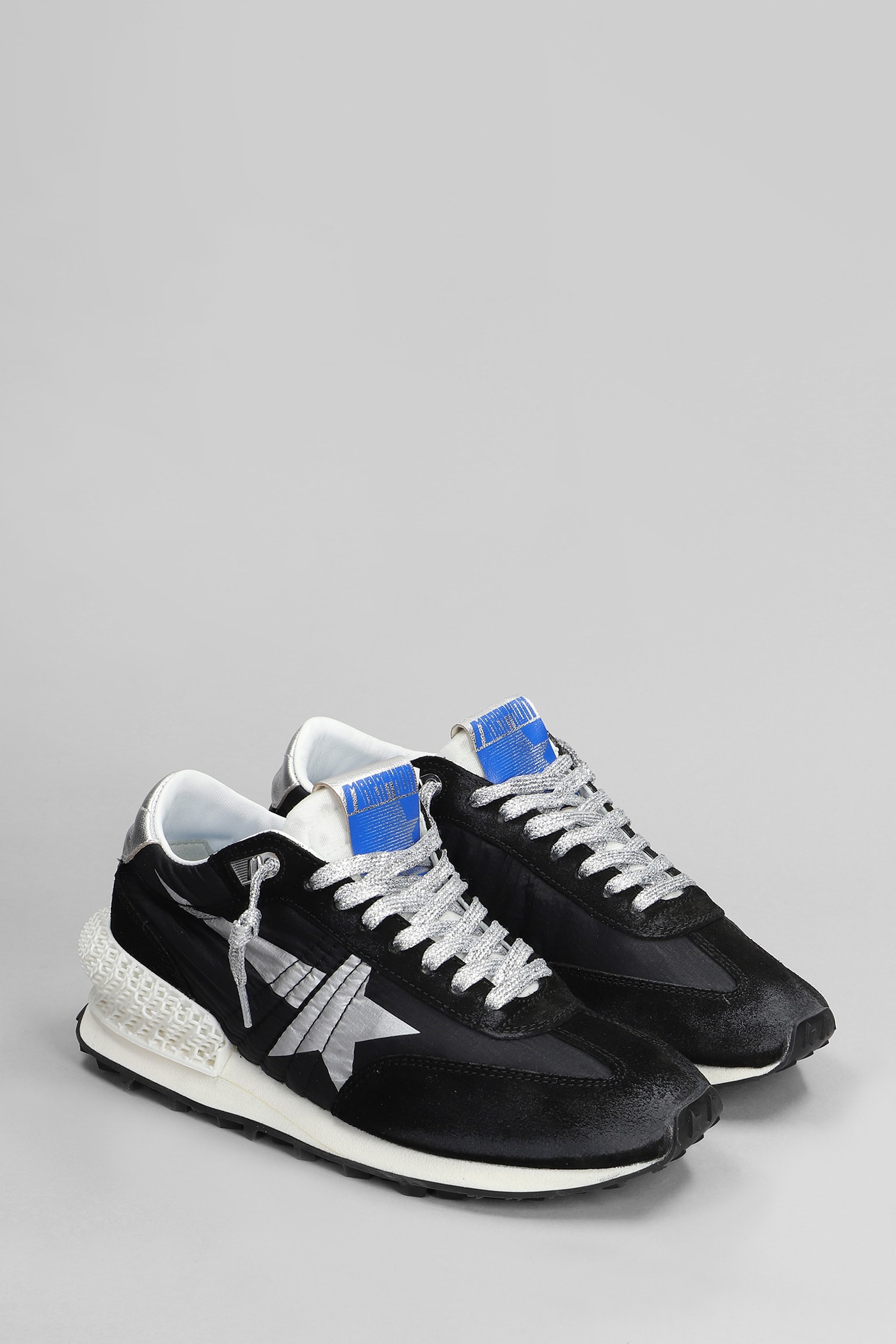 Shop Golden Goose Running Sneakers In Black Nylon