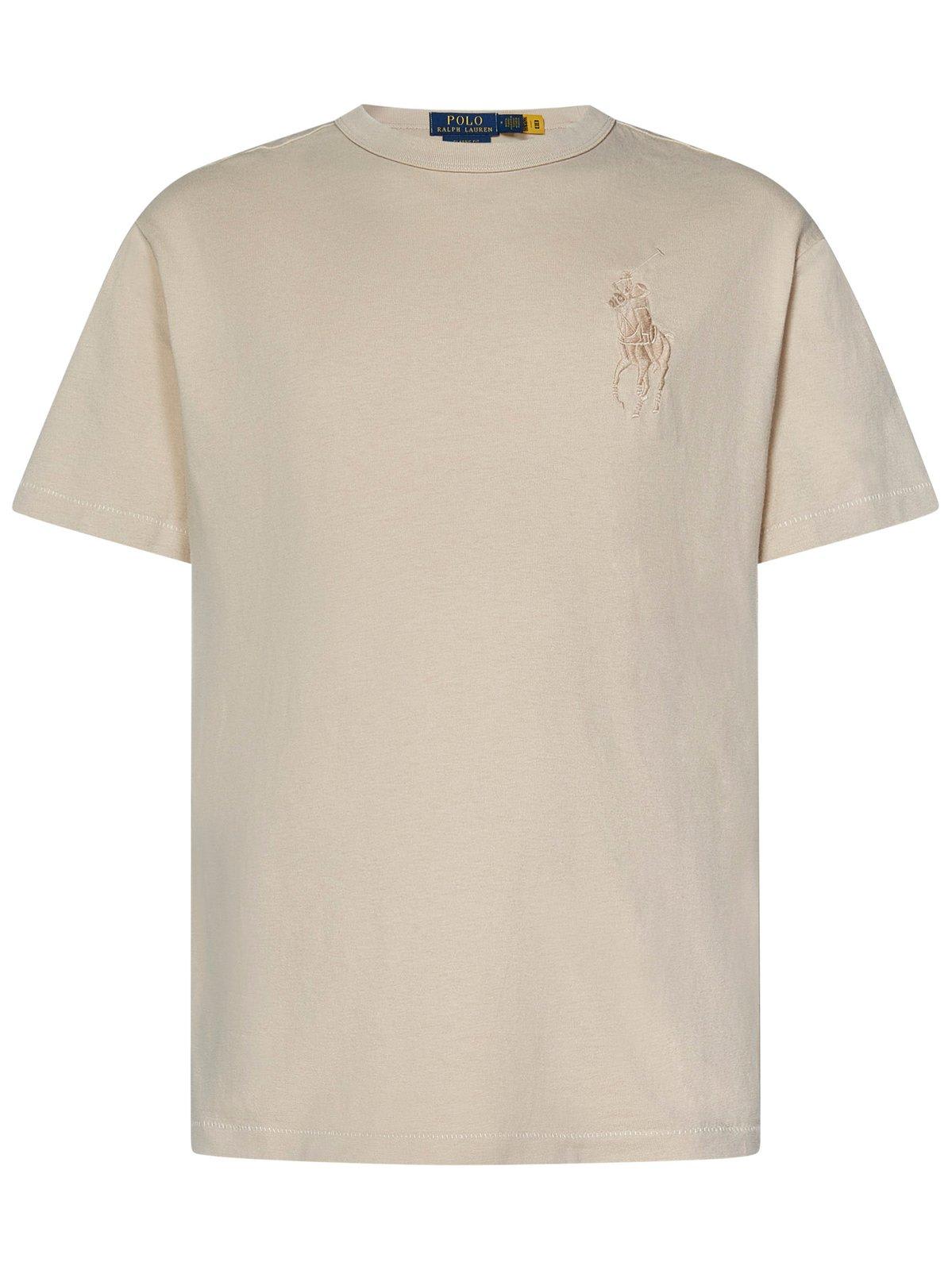 Ralph Lauren Big Pony Embroidered Crewneck T-shirt In White