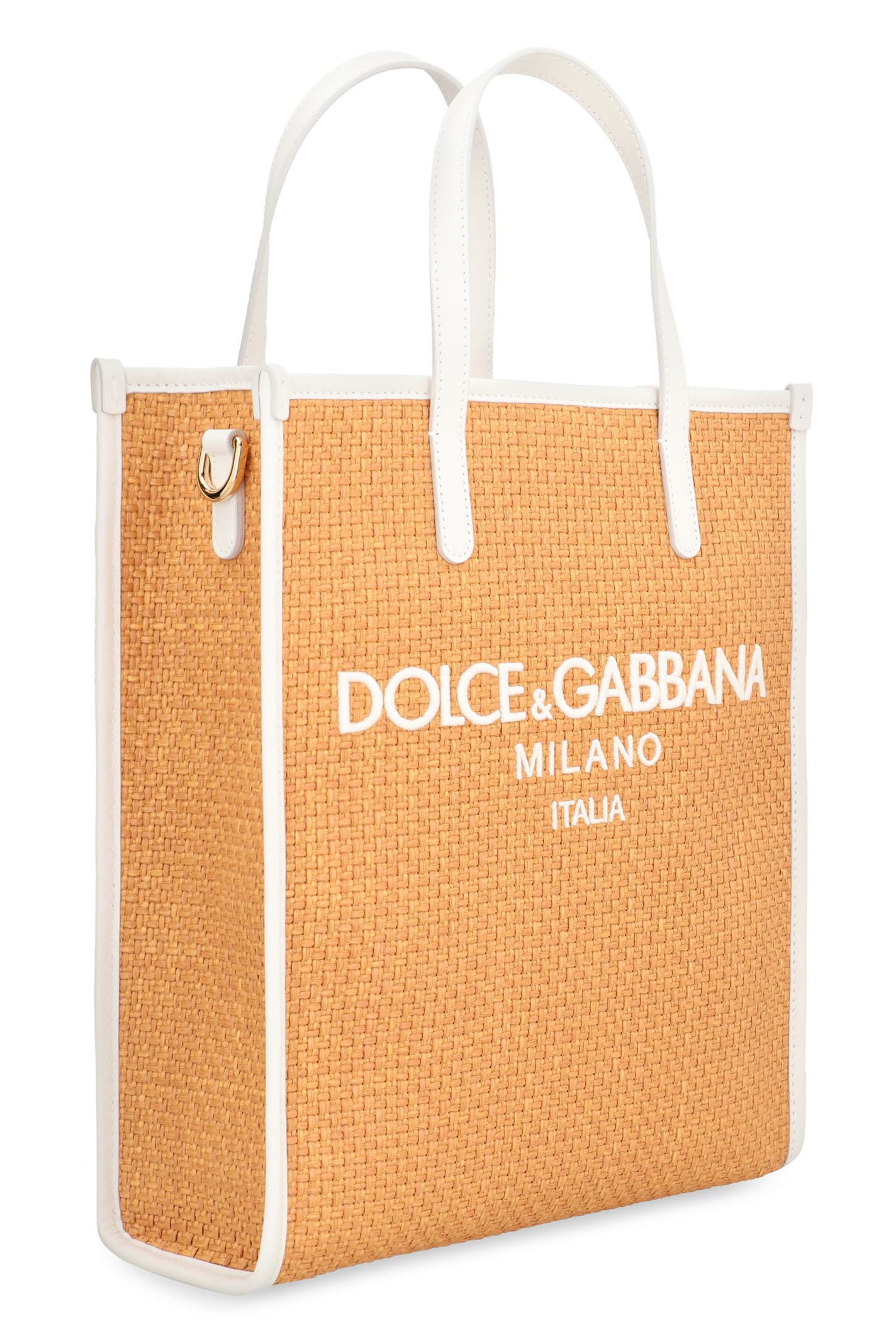 Shop Dolce & Gabbana Raffia Tote Bag In Beige