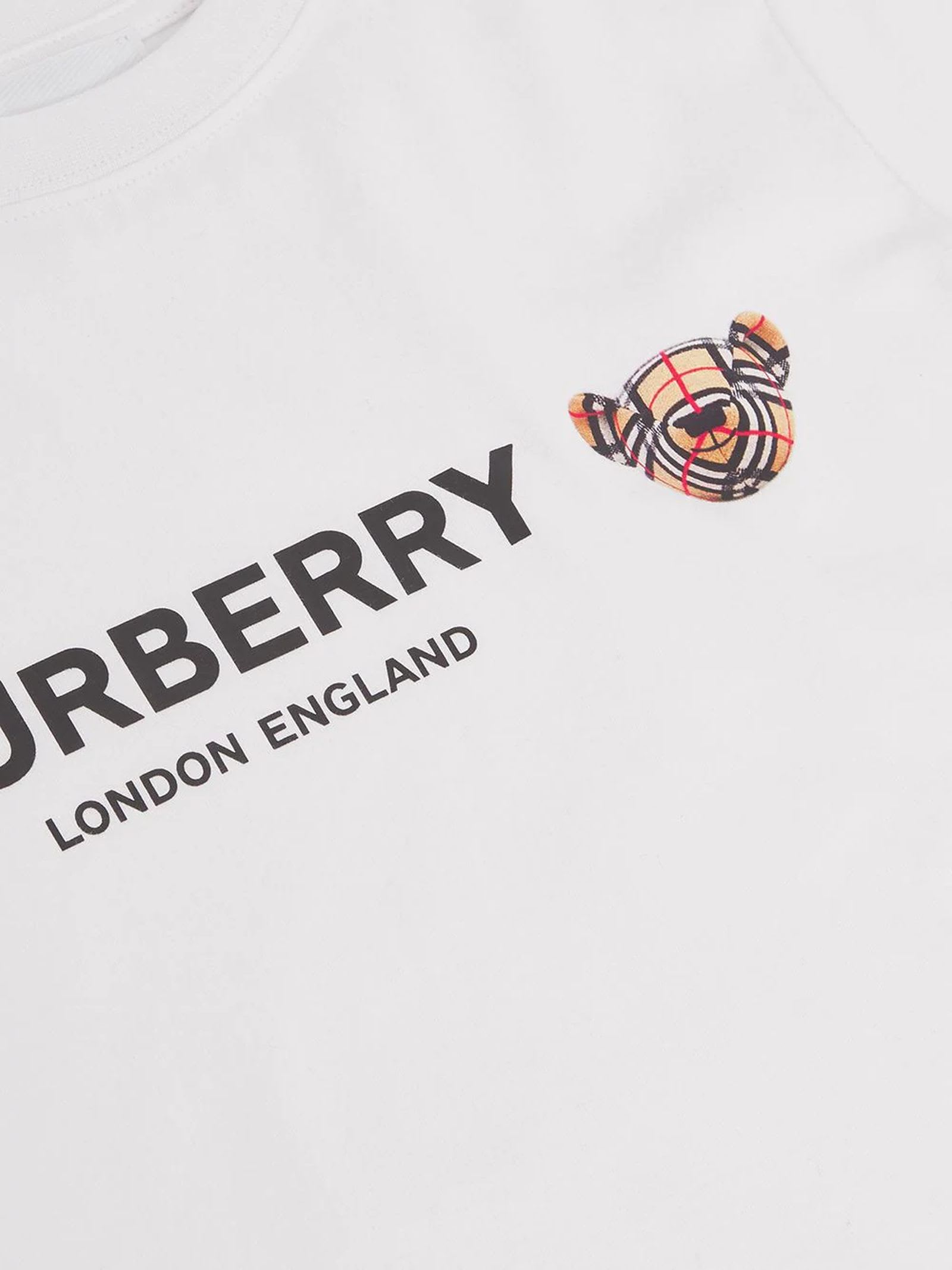 Shop Burberry White Cotton T-shirt In Bianco