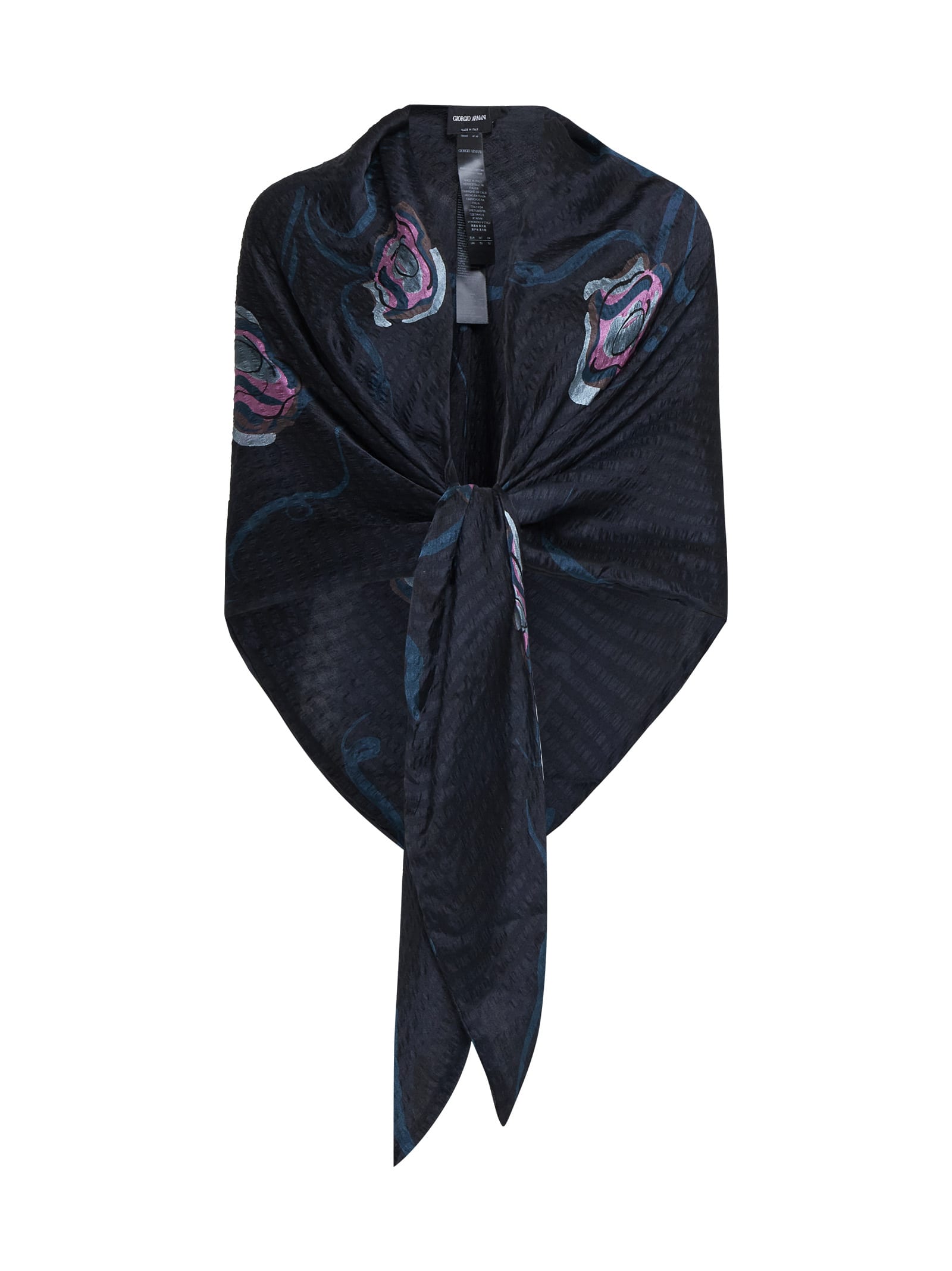 Shop Giorgio Armani Scarf In Black