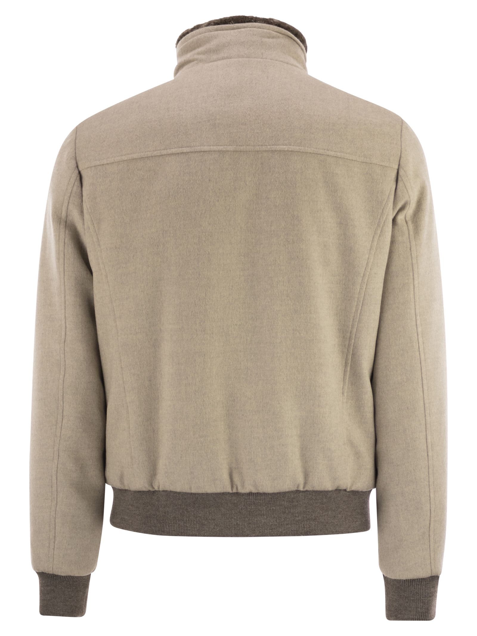 Moorer Long-sleeved Down Jacket In Neutral