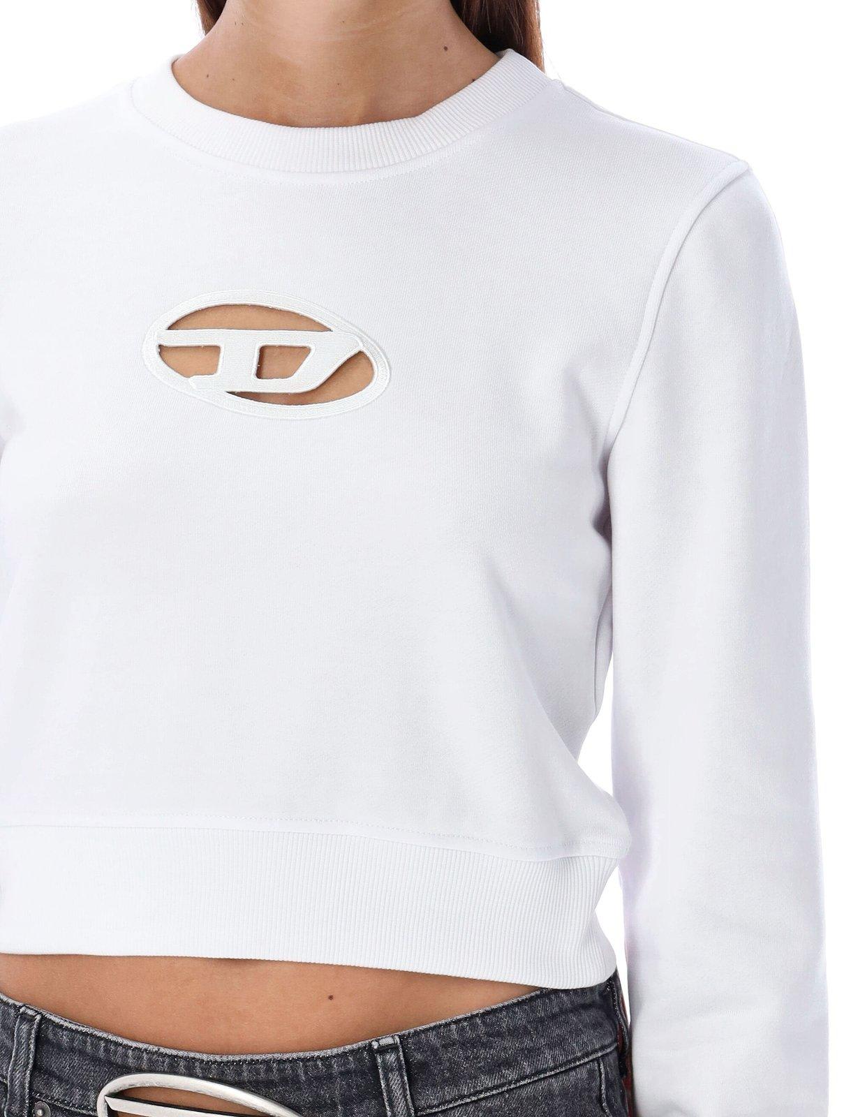 Shop Diesel F-slimmy-od Crewneck Cropped Sweatshirt