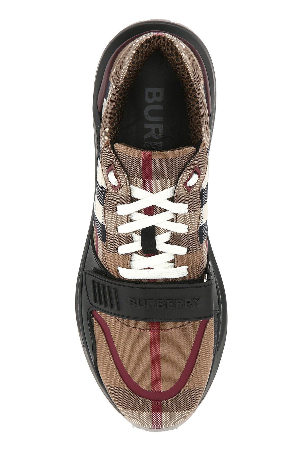 Burberry - Checked Slip-On Sneakers - Men - Cotton/Polyester/Cotton/RubberGoat Skin/Polyester/RubberRubber - 40 - Brown