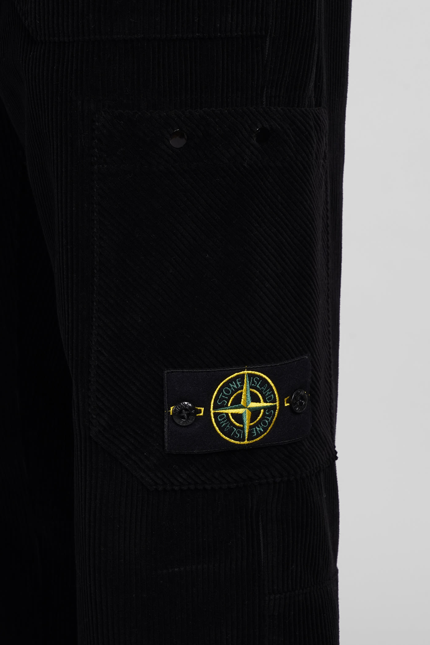 Shop Stone Island Pants In Black Cotton