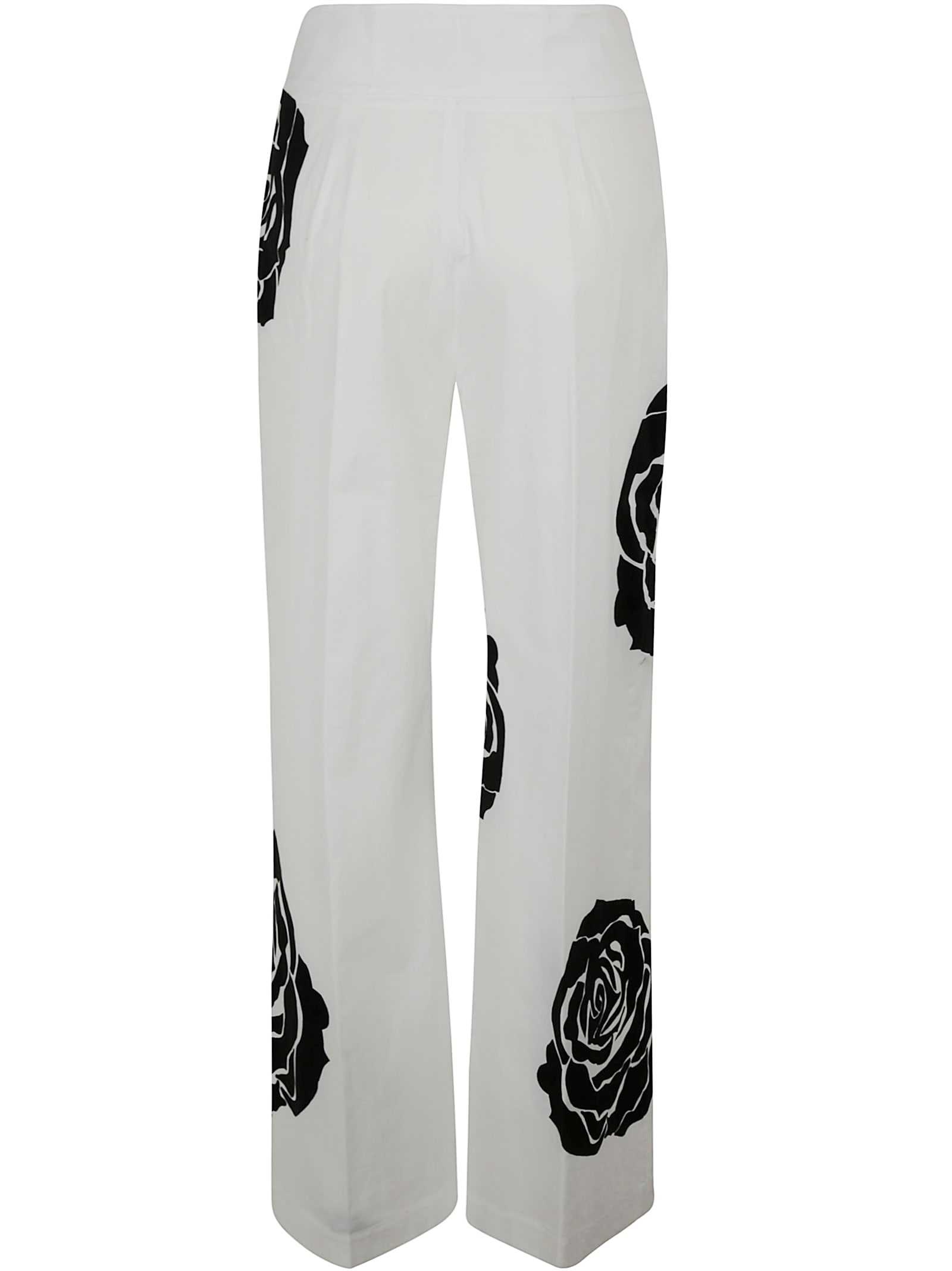 Printed Popeline Stretch Trousers