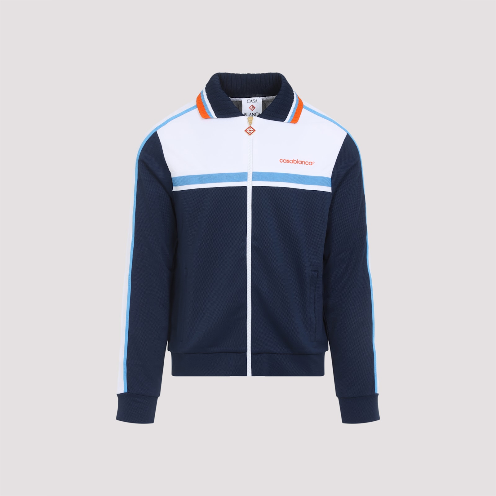 Casablanca Ribbed Collar Side Pockets Track Jacket In Multi