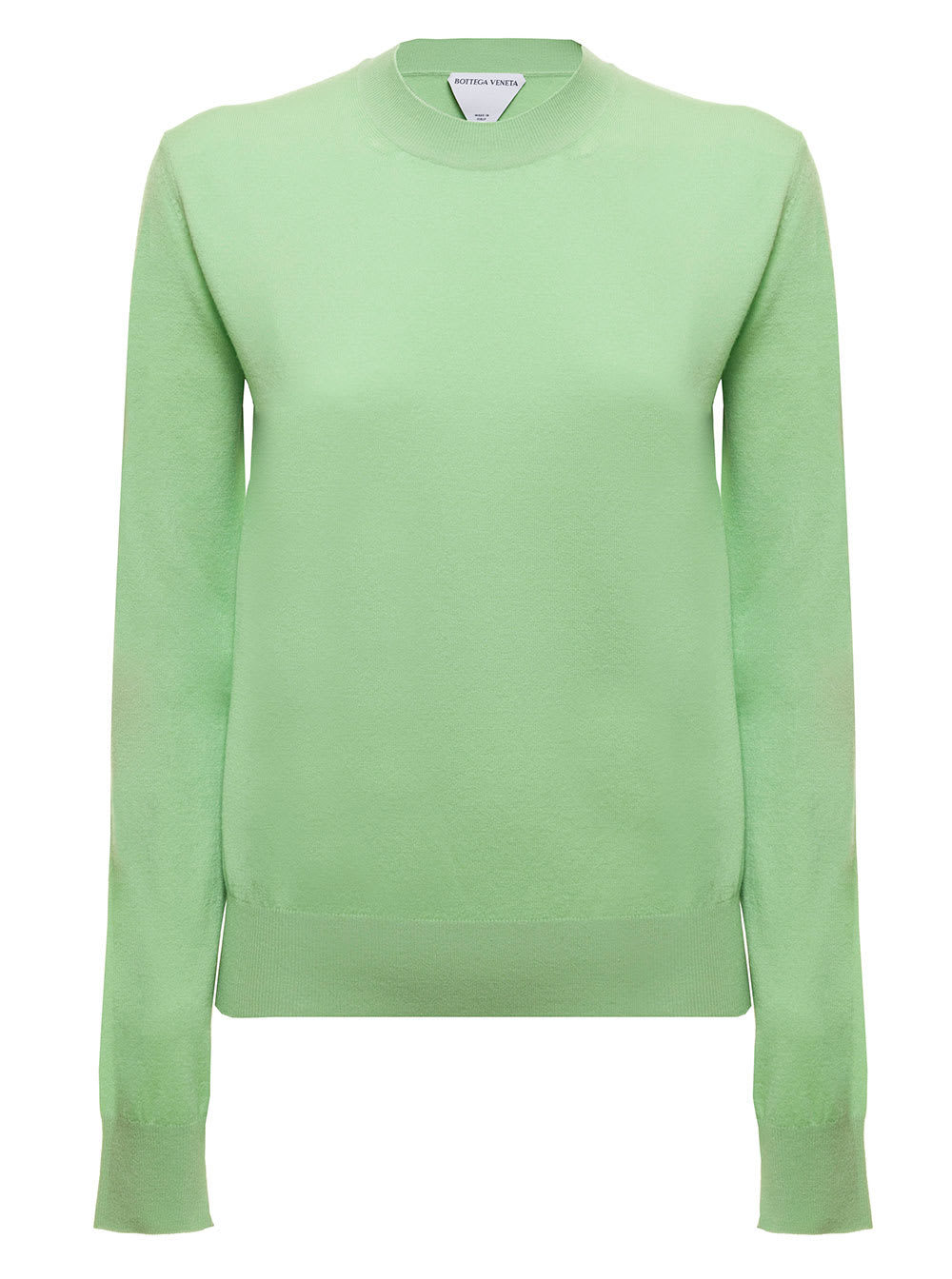 Bottega Veneta Womans Green Cashmere Crew Neck Sweater