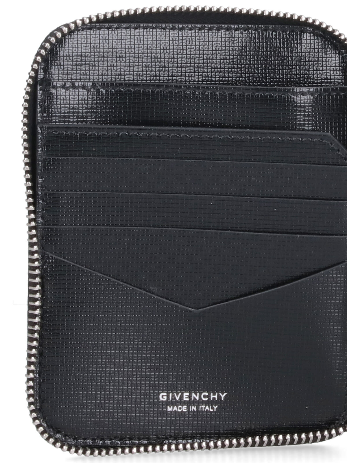 Givenchy Slim Textured Compact Wallets In Black