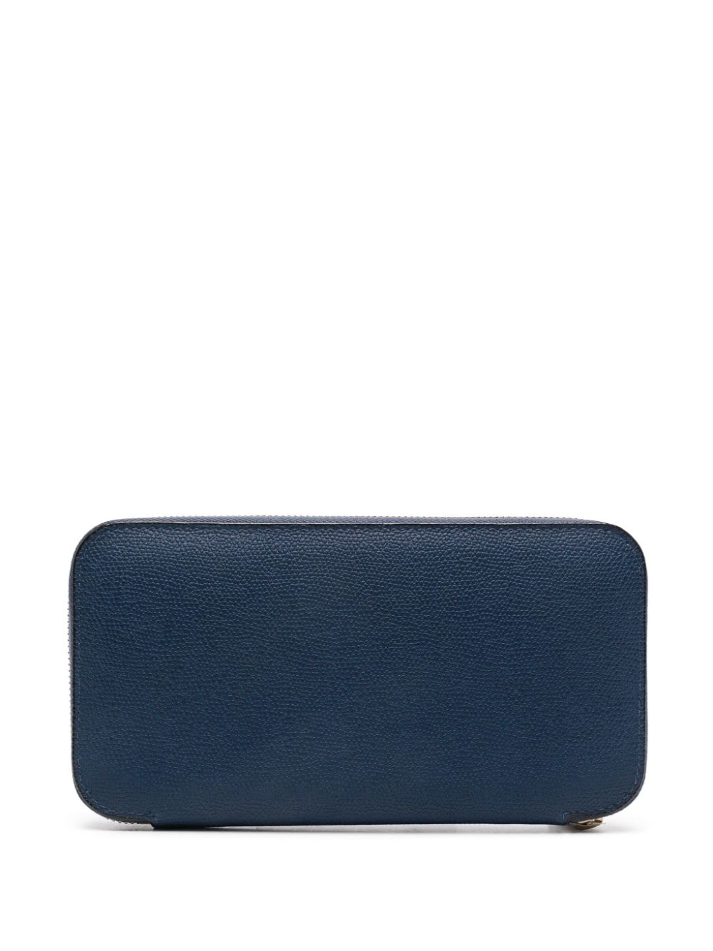 Valextra Leather Continental Wallet In Blue