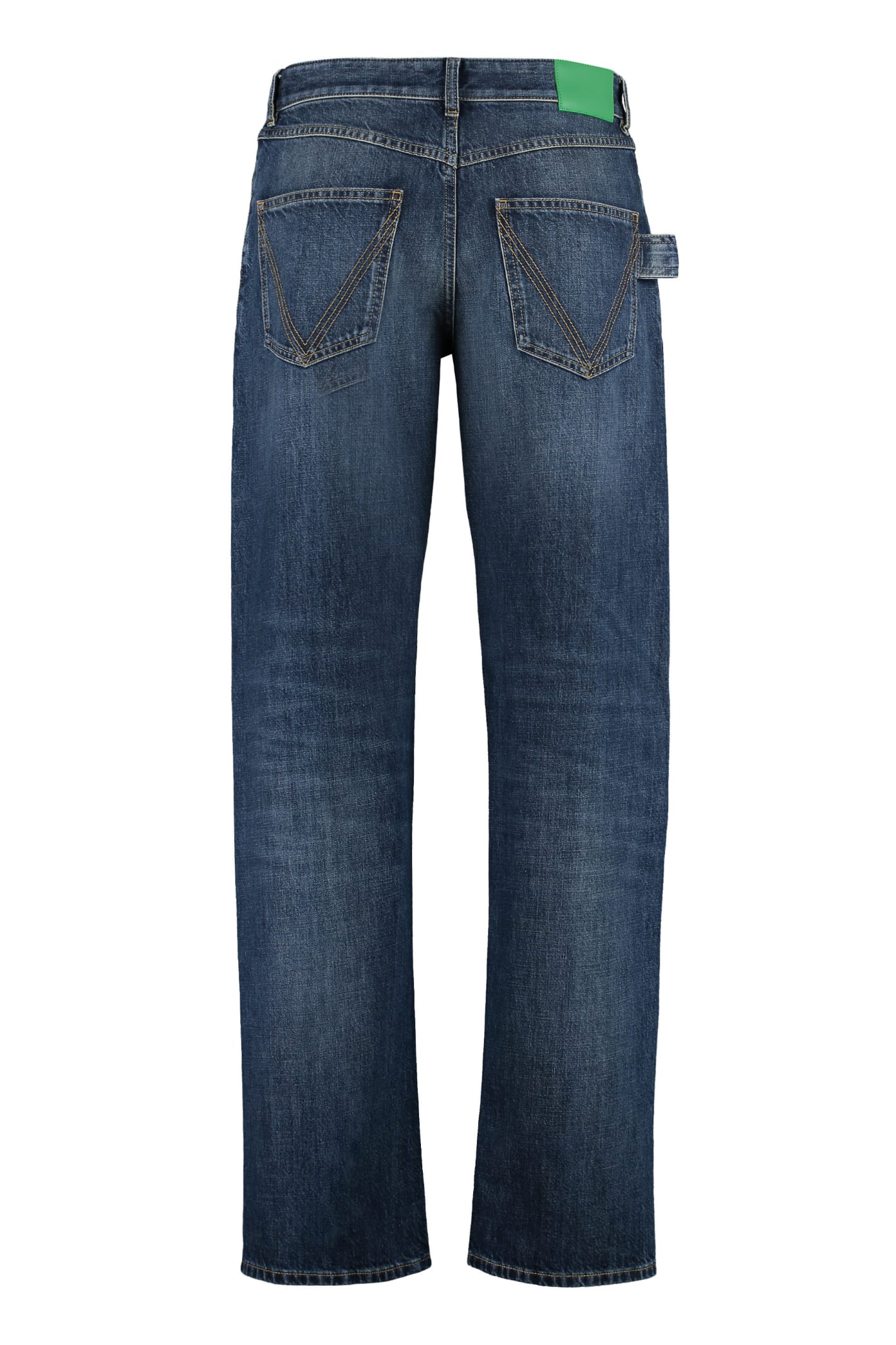 Shop Bottega Veneta 5-pocket Straight-leg Jeans In Denim