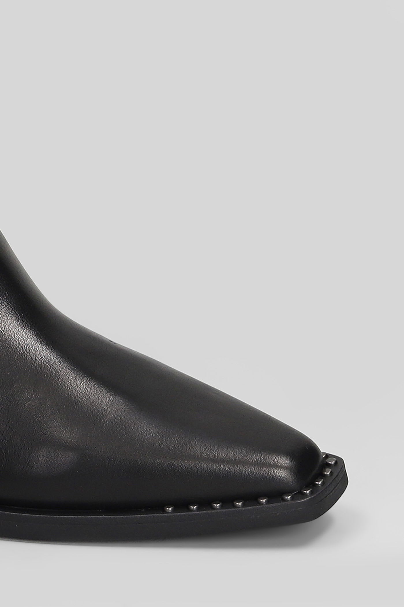 Ash Hasley High Heels Ankle Boots In Black Leather In Black