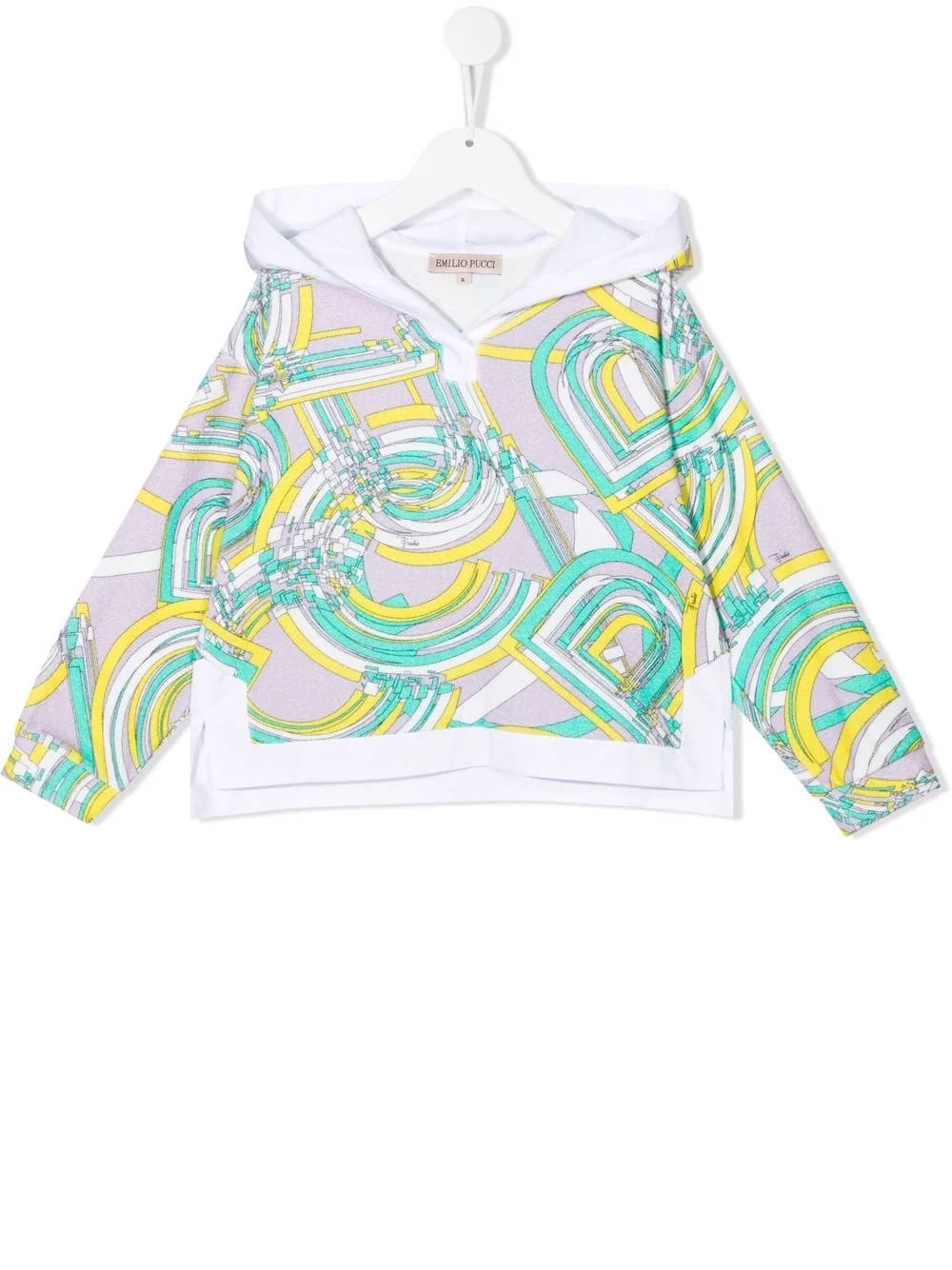 Emilio Pucci White Kids Hooodie With Printed Application