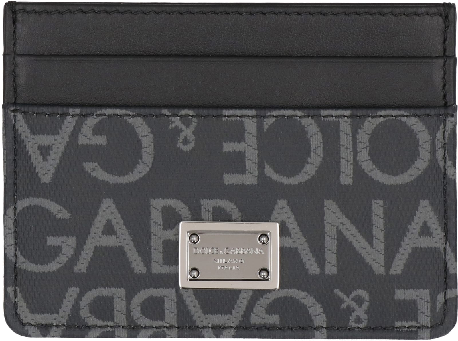 Shop Dolce & Gabbana Logo Detail Leather Card Holder In Black