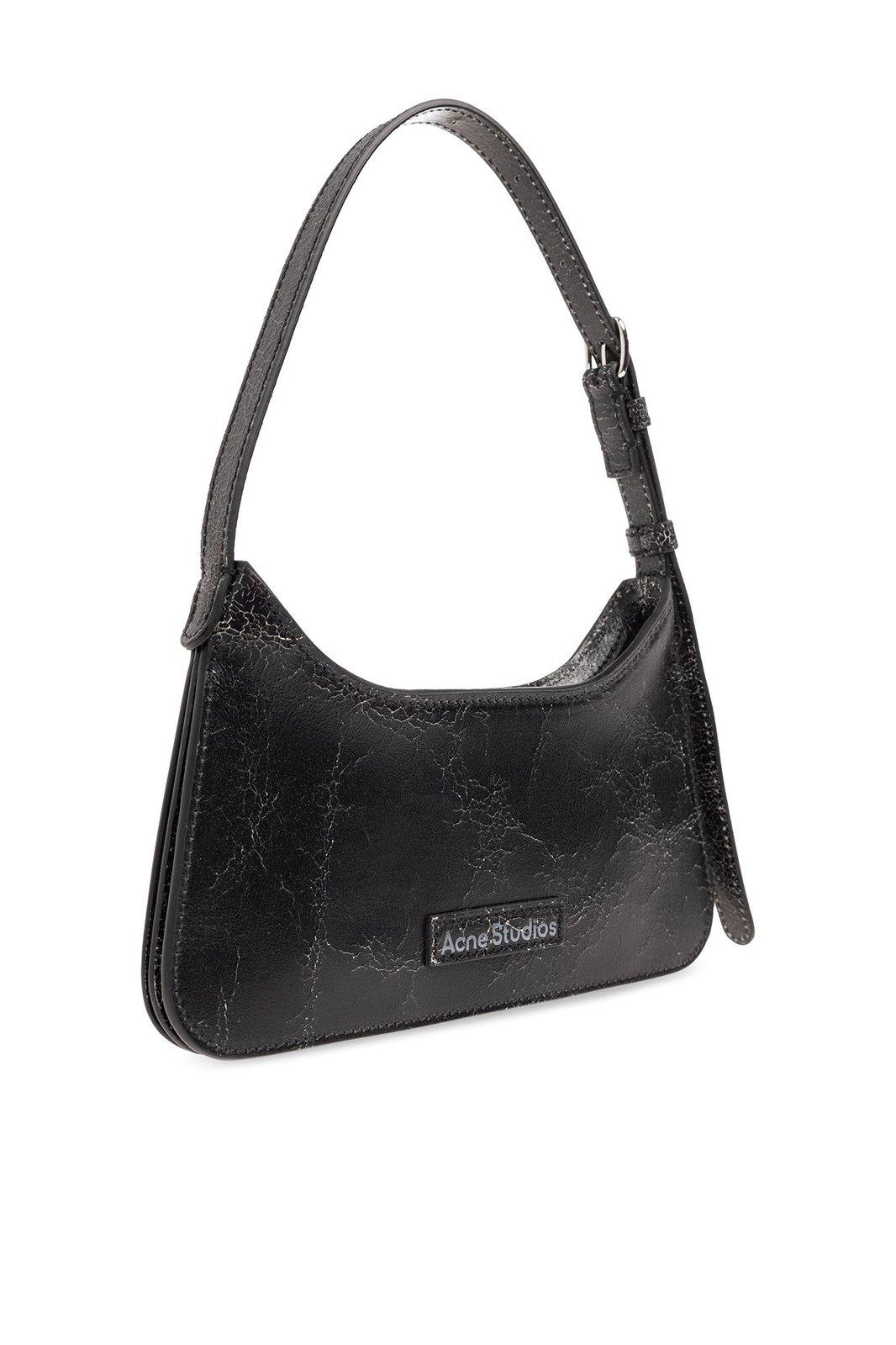 Shop Acne Studios Platt Logo Detailed Micro Shoulder Bag In Black