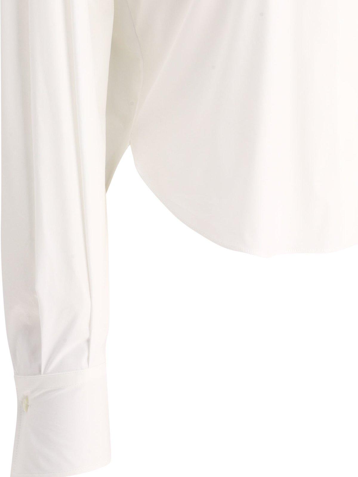 Shop Brunello Cucinelli Long-sleeved Button-up Shirt In White