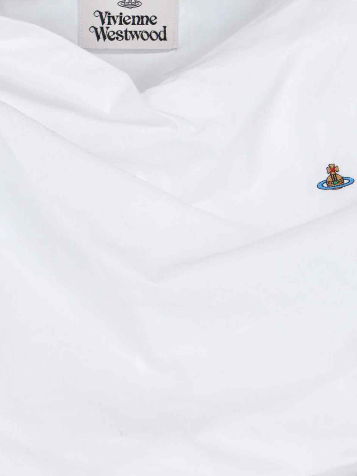 Vivienne Westwood Heart-shaped Crop Top With V-neckline And Embroidered Orb Logo In White