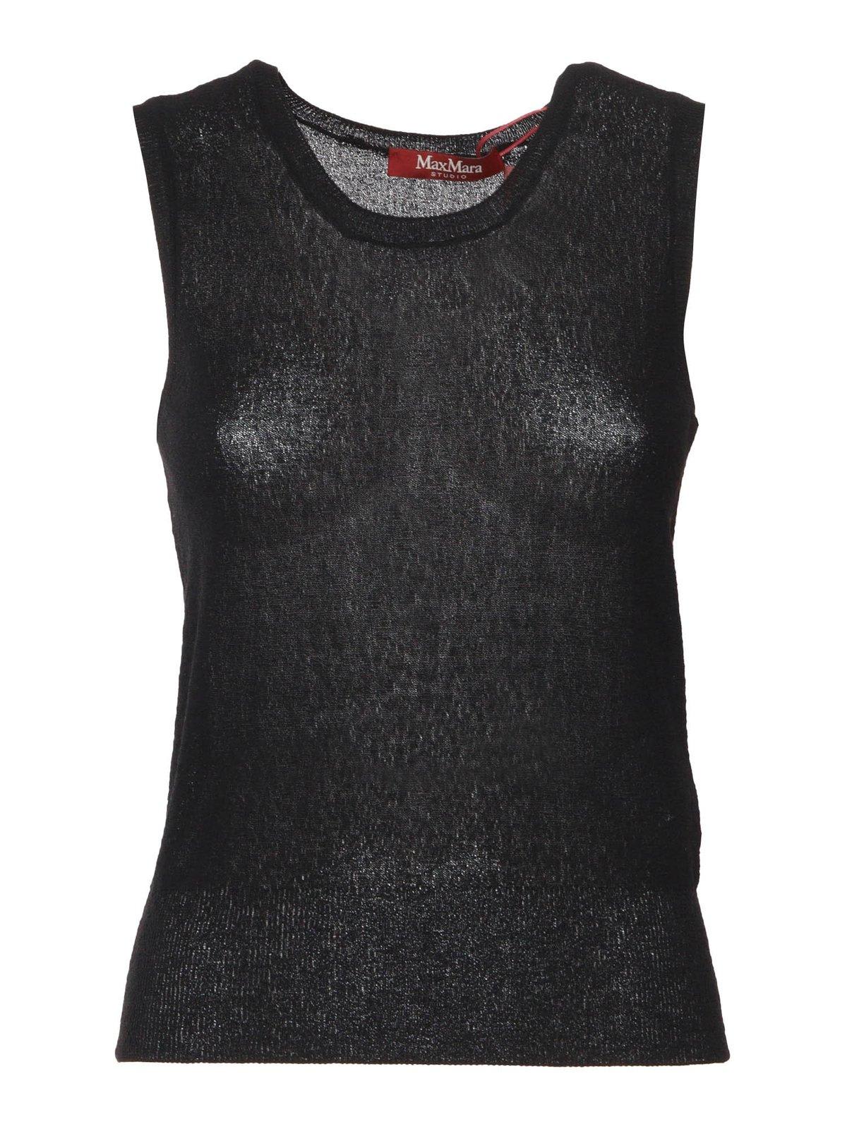 Max Mara Pedone Sleeveless Knitted Top In Black