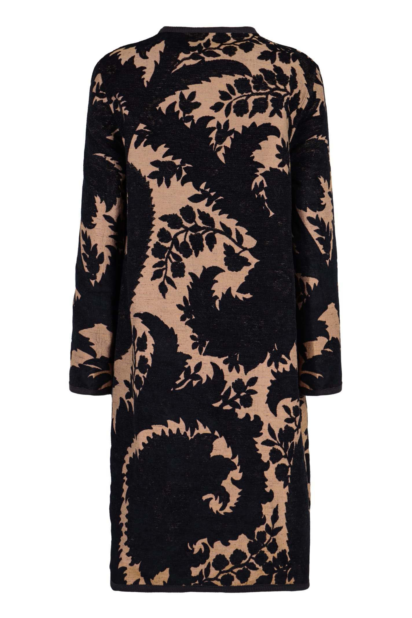 Shop Etro Reversible Coat In Jacquard Pattern In Blue