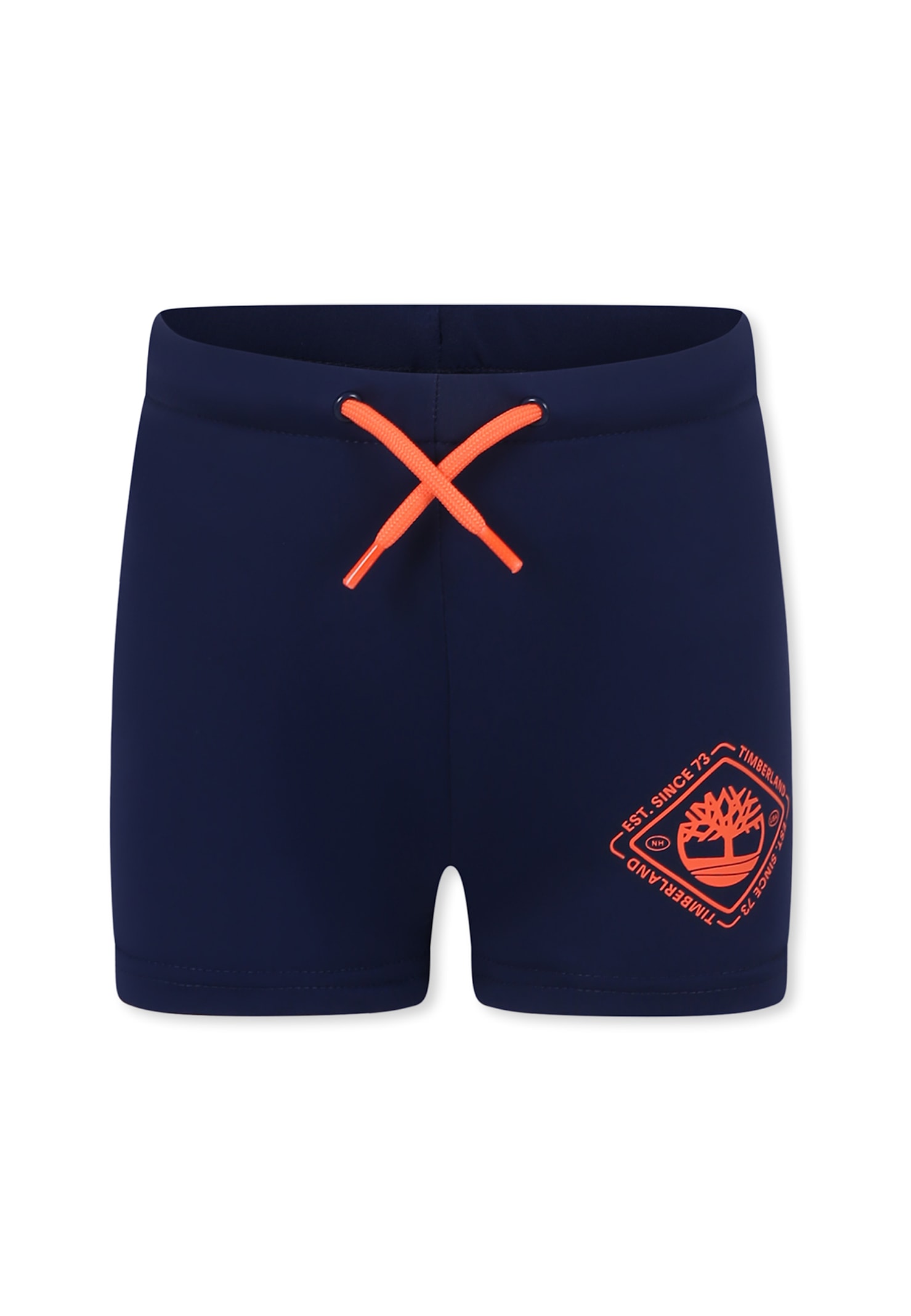 Timberland Blue Swim Shorts For Boy With Tree In Blue