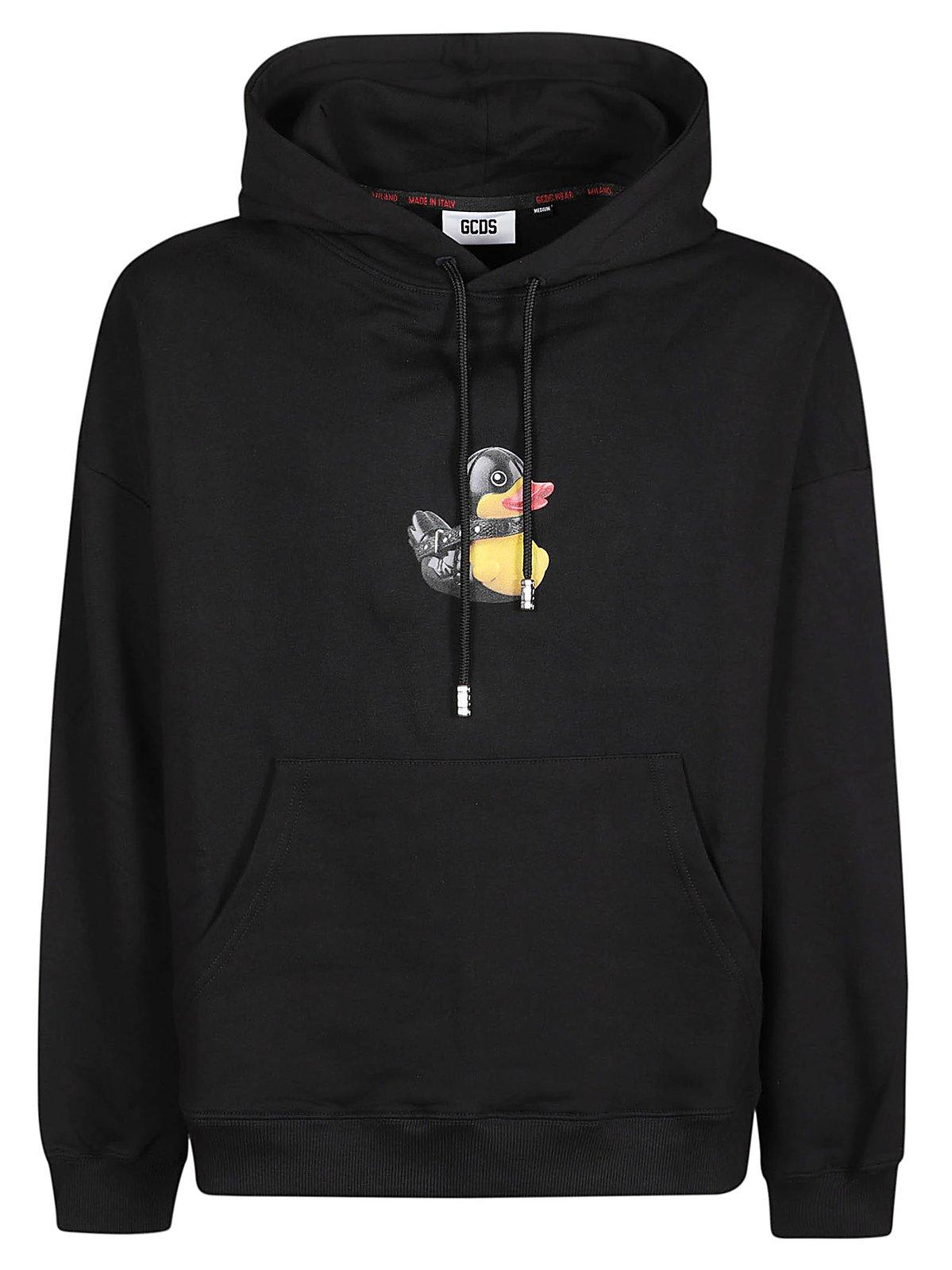 Shop Gcds Duck Hoodie In Black