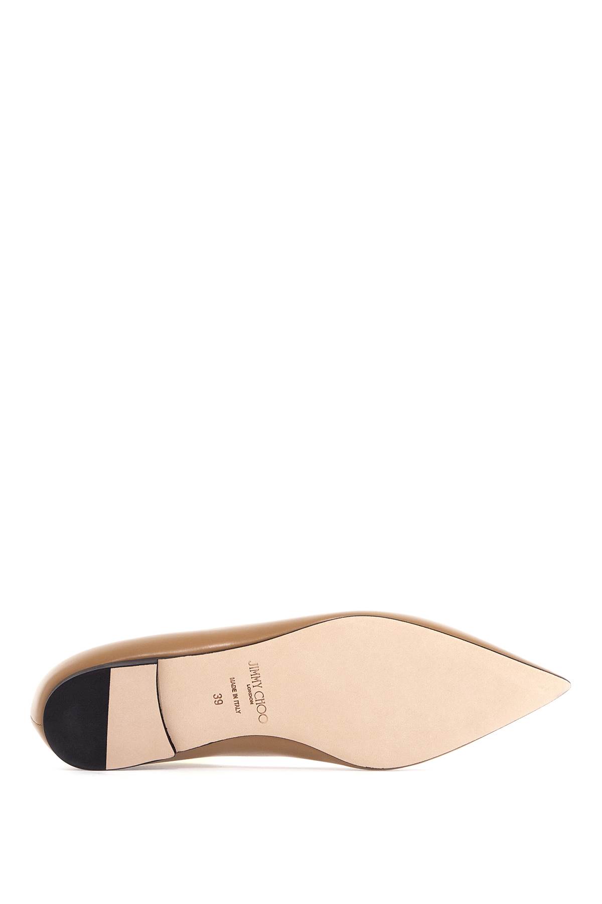 Shop Jimmy Choo Smooth Leather Love Ballerina Flats In Rattan (beige)