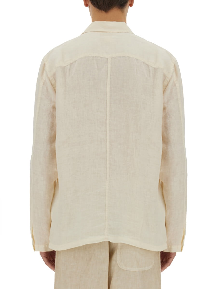 120% Lino Slim Fit Shirt In Beige