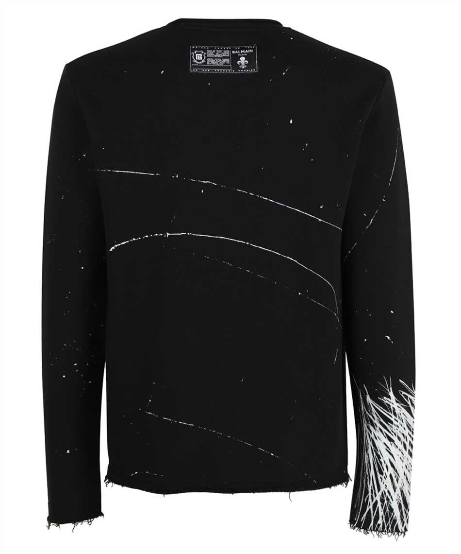 Shop Balmain Cotton Sweater In Black