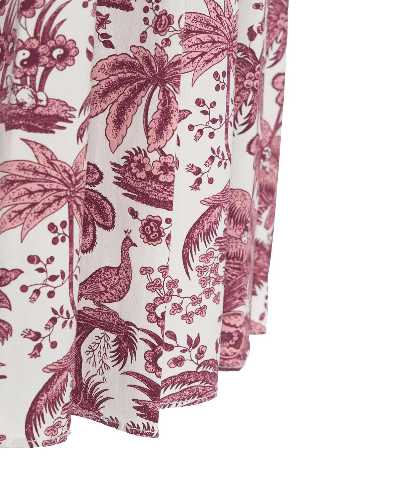 Staud Floral Mid-length Skirt In Bordeaux