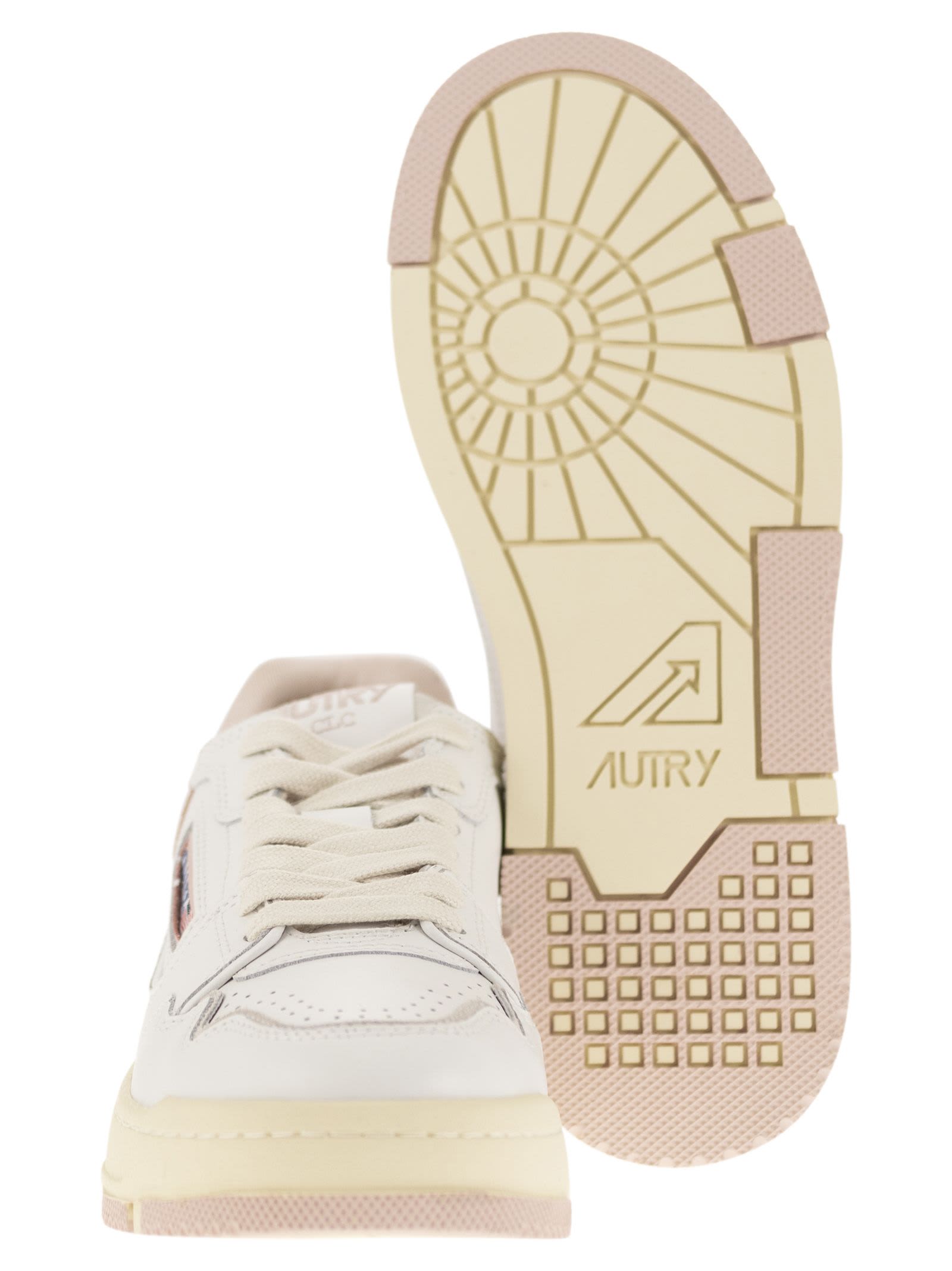 Shop Autry Clc - Womens Low Sneaker In Bianco+cipria