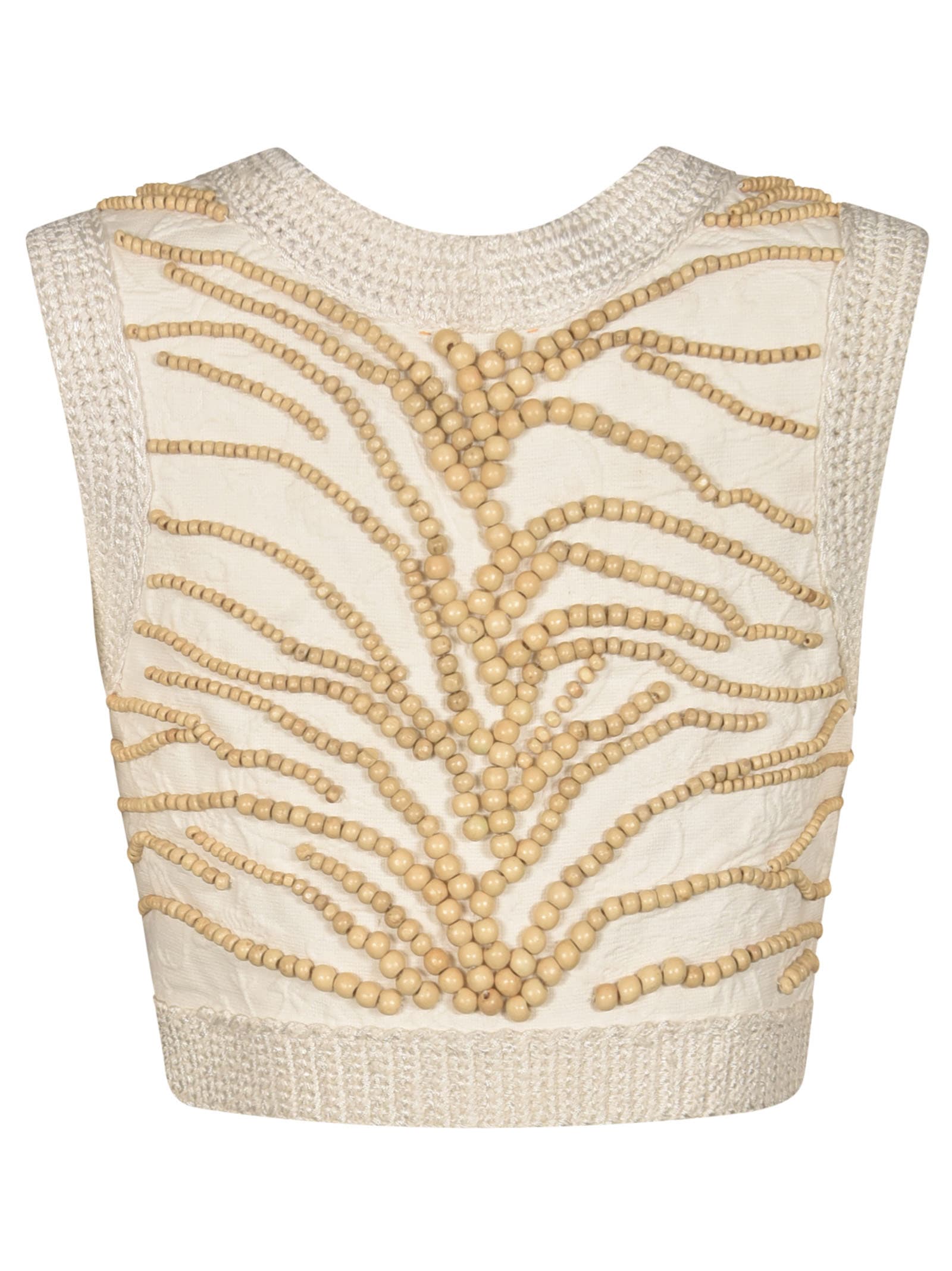 Shop Forte Forte Cropped Gilet In White
