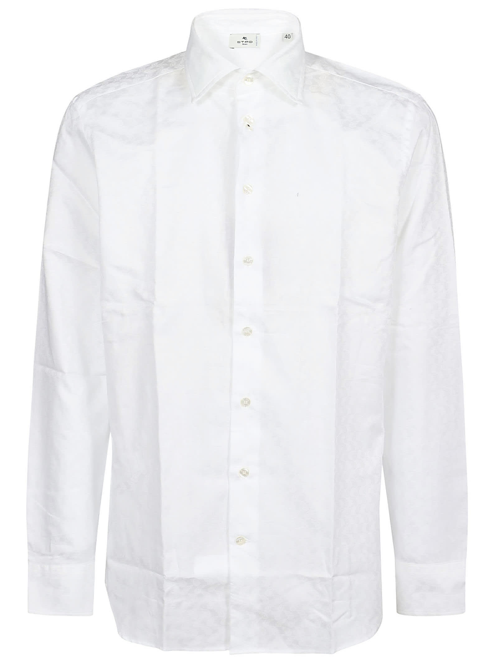 Shop Etro Roma Long Sleeve Shirt In Bianco