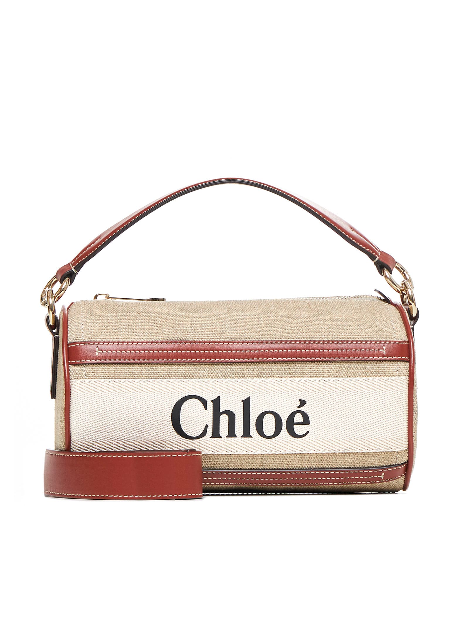 Shop Chloé Shoulder Bag In White-brown 1