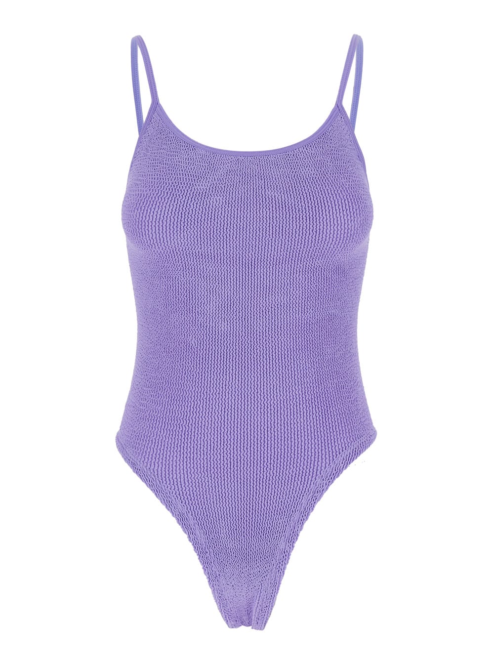 pamela Violet Backless One-piece Swimsuit In Stretch Polyamide Woman