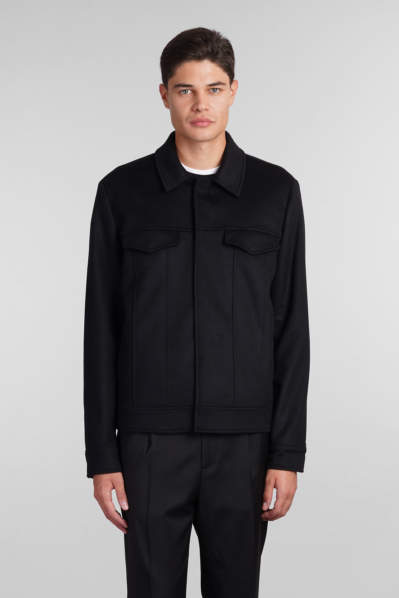 costumein Dani Casual Jacket In Black Wool