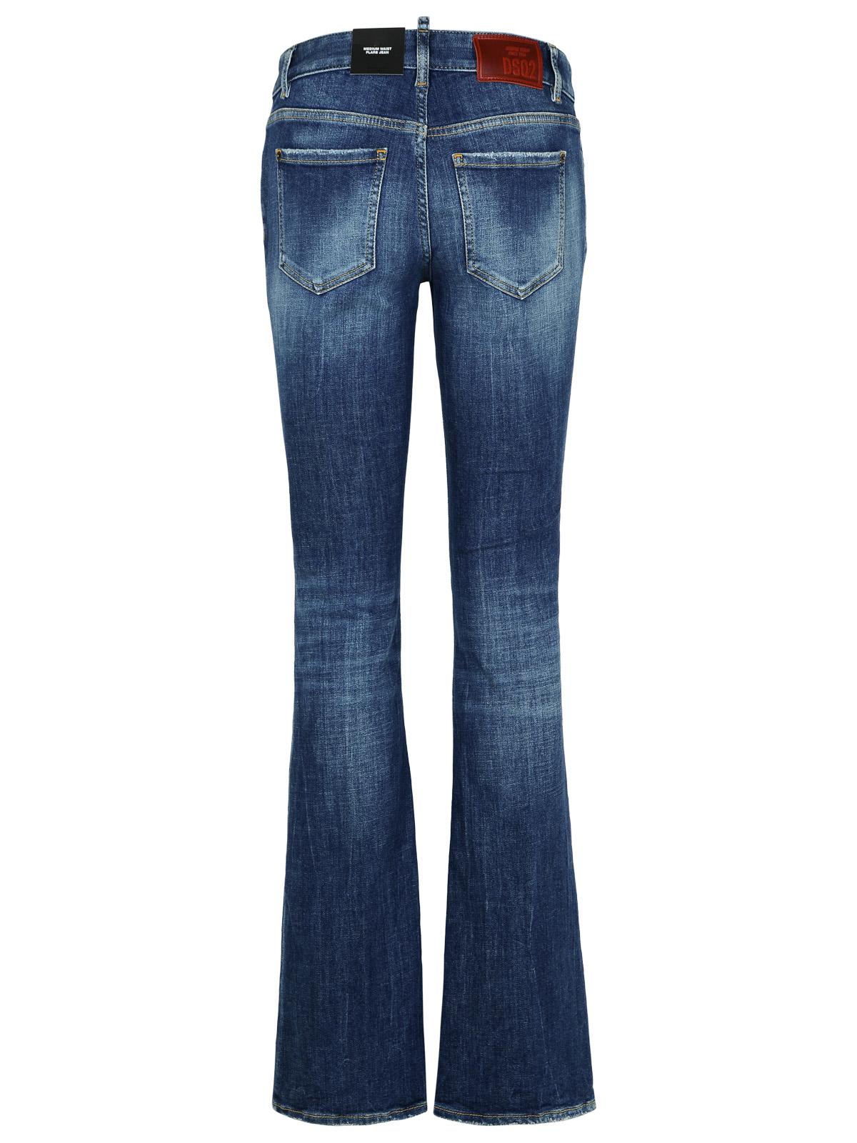 Shop Dsquared2 Flare Navy Denim Jeans