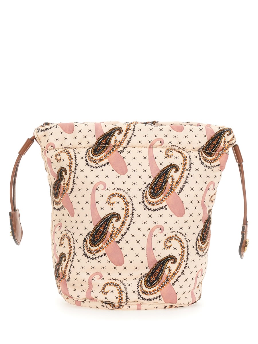 Shop Etro Pouch With Paisley Pattern And Polka Dots In Pink