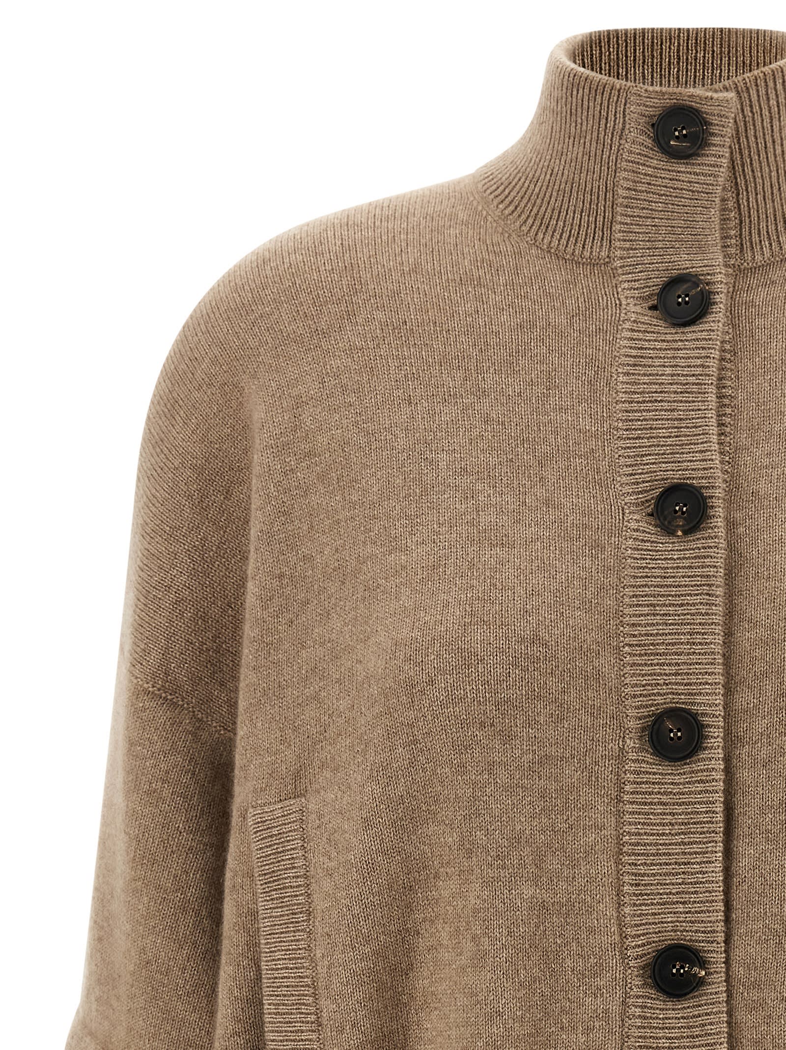 Brunello Cucinelli Sequin Sleeve Cardigan Sweaters And Cardigans Beige In Brown