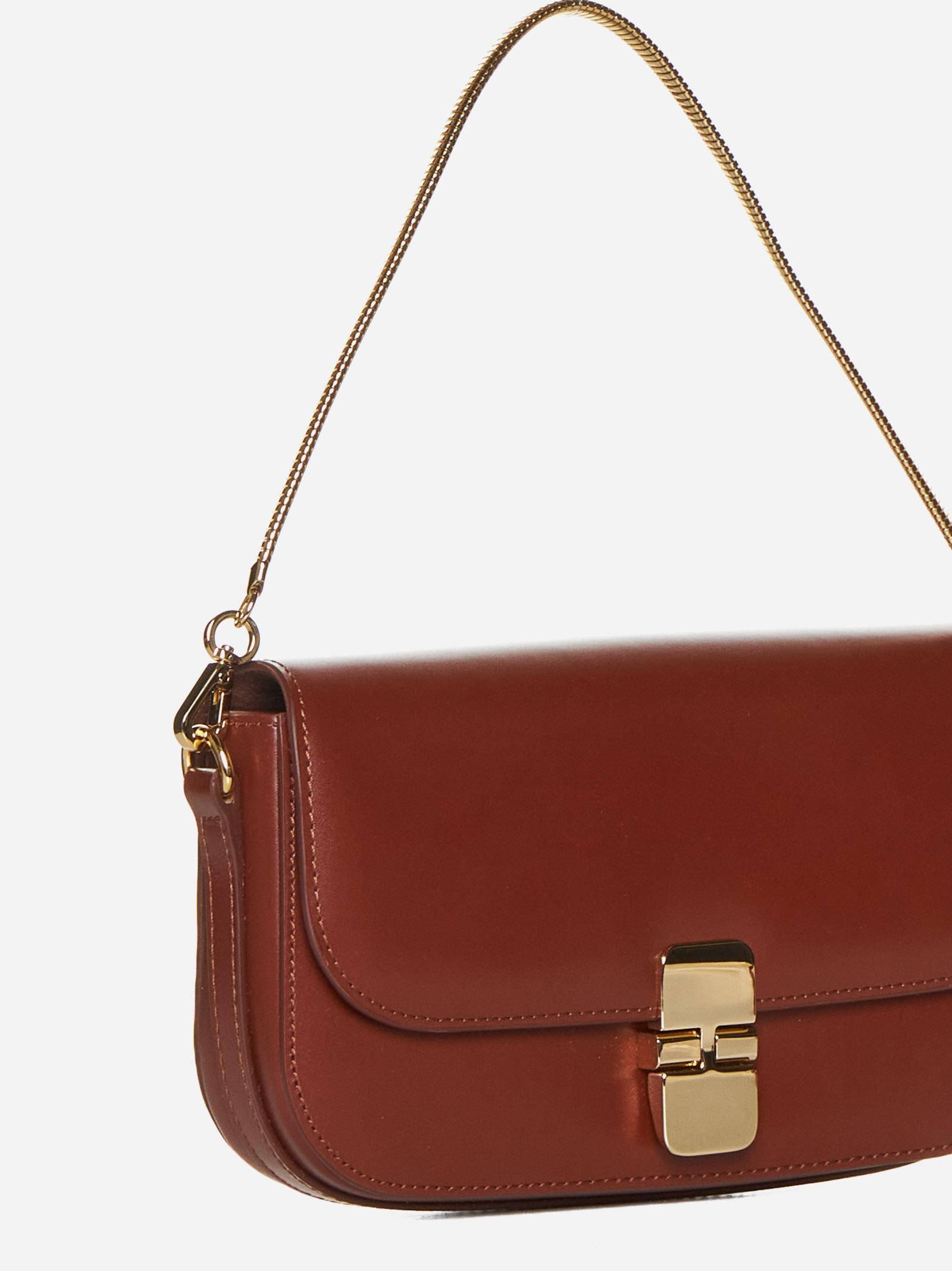 Shop Apc Grace Leather Clutch Bag In Brown