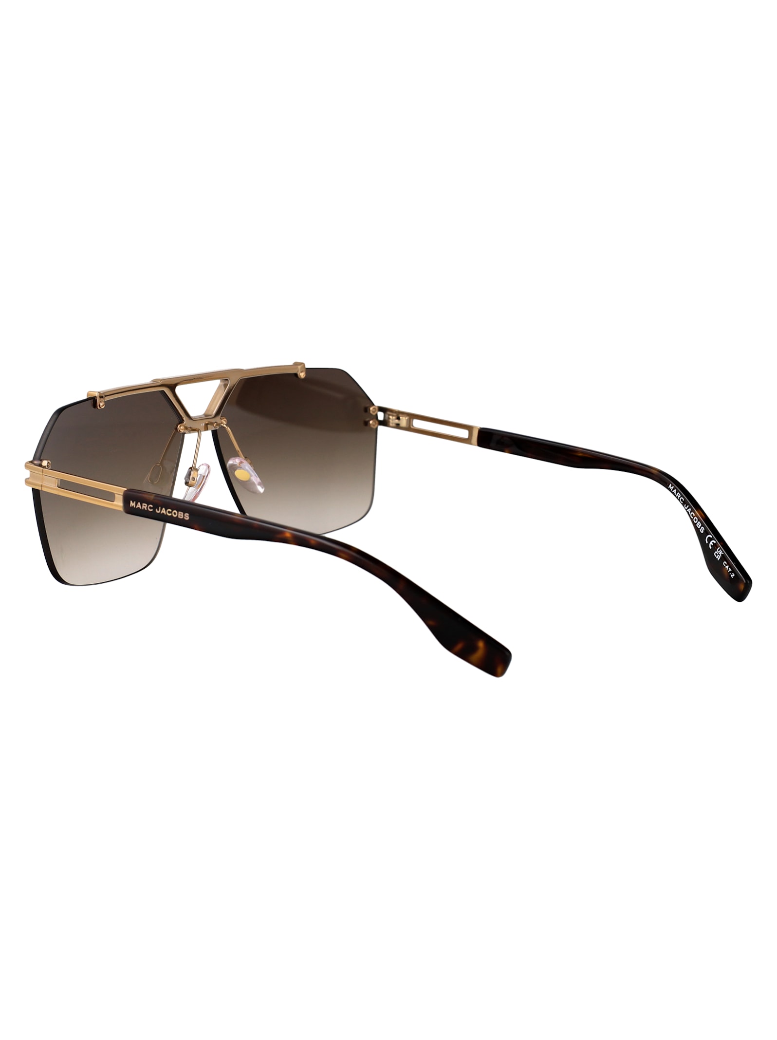 Marc Jacobs Gold Havana Titanium Sunglasses In Gold