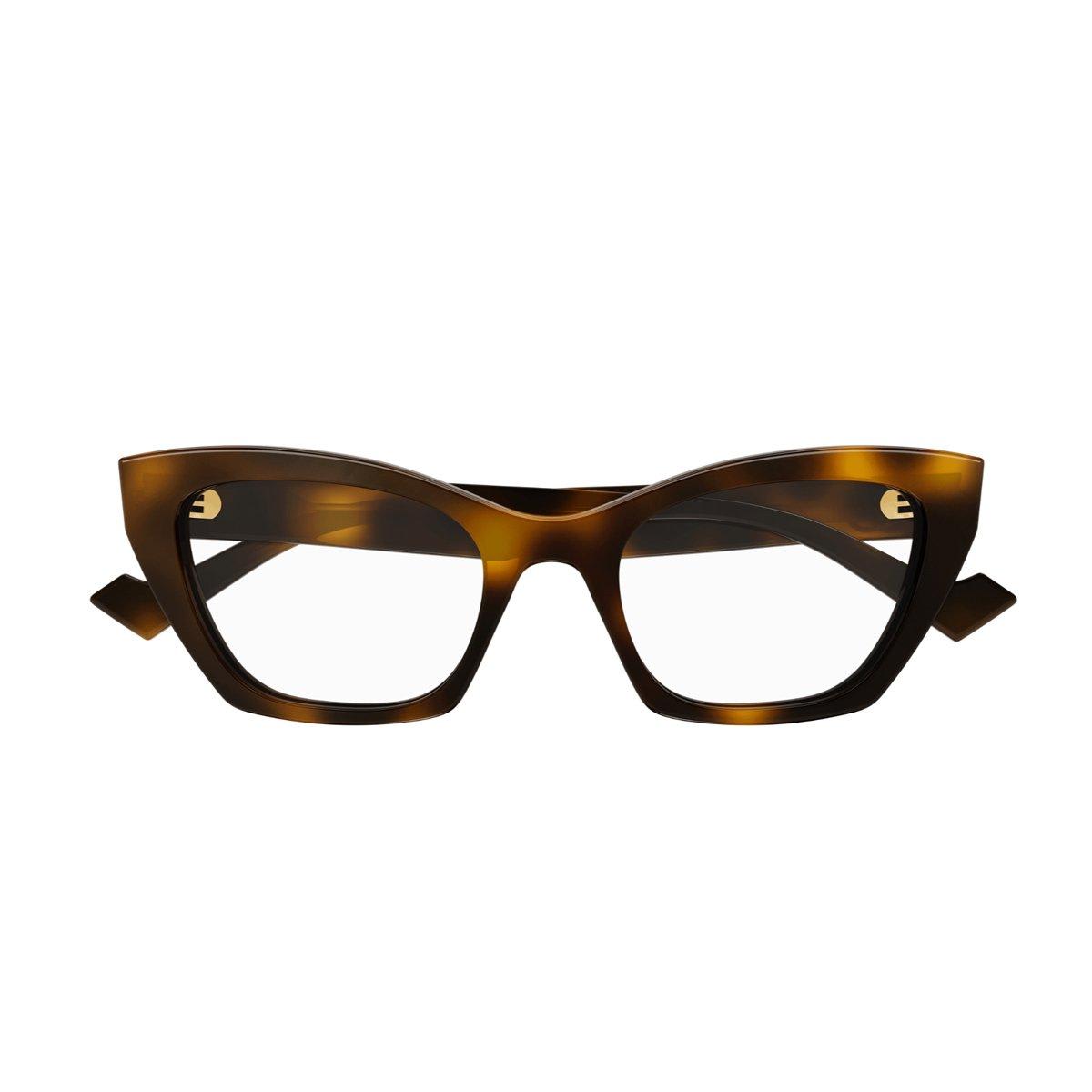 Shop Gucci Cat-eye Frame Glasses In Havana-havana-transparent