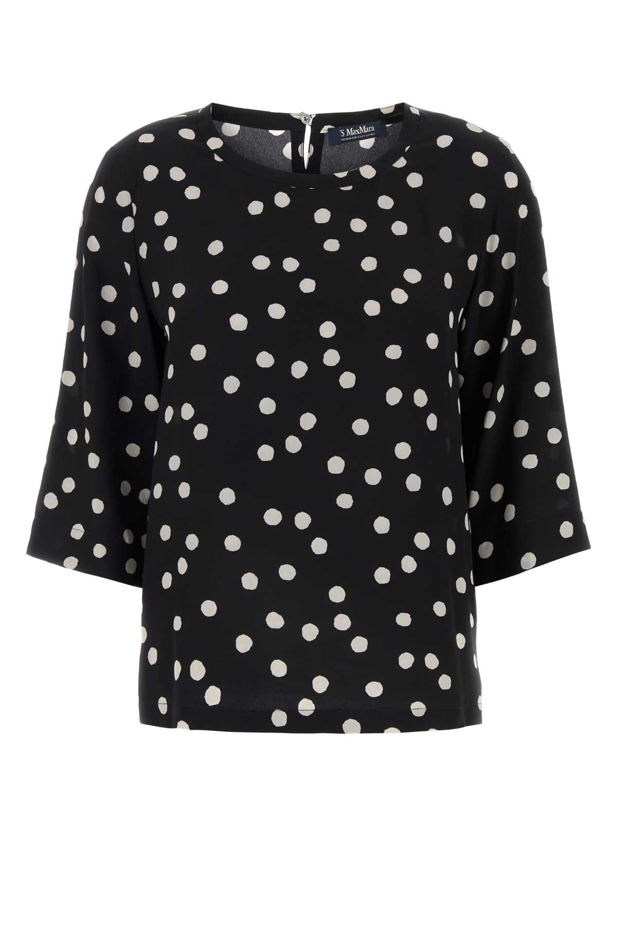 Shop 's Max Mara Printed Silk Blouse In Nero