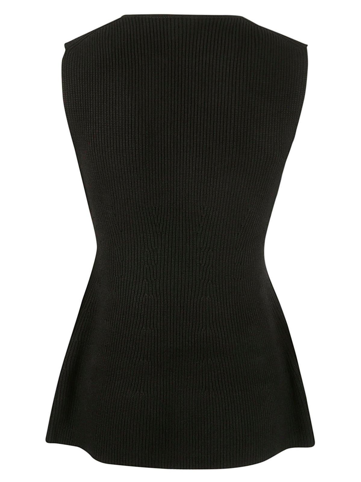 Shop Totême Sleeveless Knitted Top In 200 Black