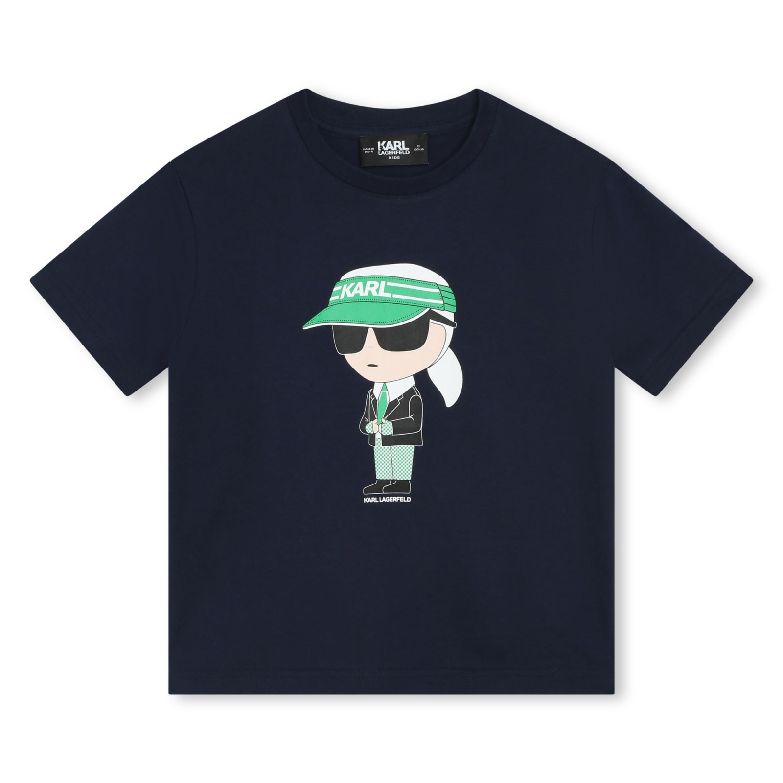 Karl Lagerfeld Kids' T-shirt Con Stampa In Blue